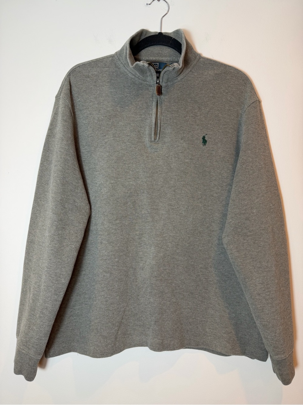 Polo Ralph Lauren Men's Taupe/Gray Quarter Zip Pullover Sweater L/G